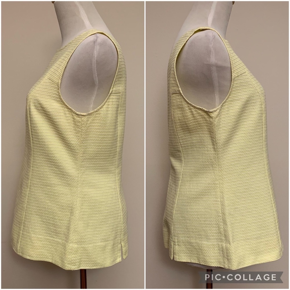 Banana Republic Mad Men yellow white sleeveless top 10 - Picture 6 of 14